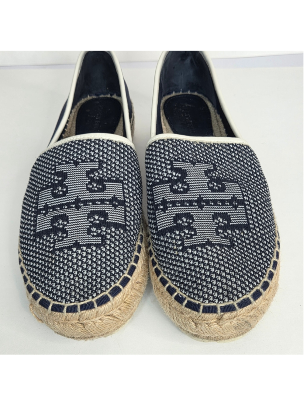 Tory Burch Miranda Navy Lug Sole Platform Espadrille Shoes Women's Size 10 - Picture 7 of 11